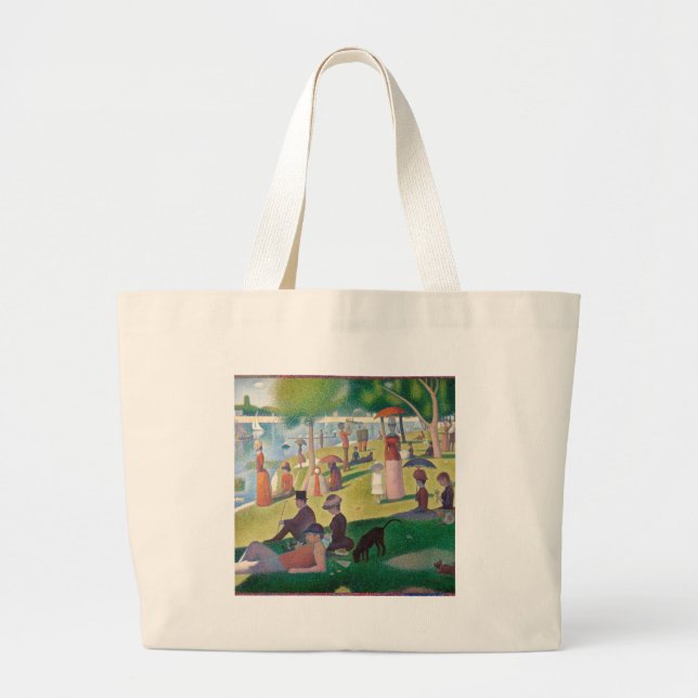 Bolsa Tote Grande Domingo na pintura de La Grande Jatte Seurat (Frente)