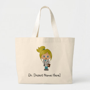 Bolsa Tote Grande Doutor louro fêmea bonito personalizado sacola