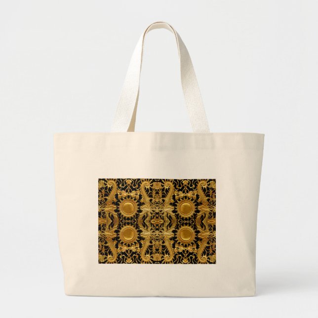 Bolsa Tote Grande dragão ouro (Frente)