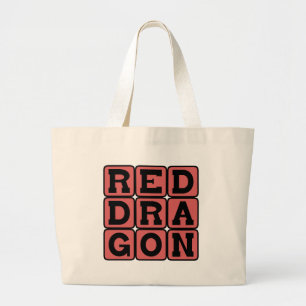 Bolsa Tote Grande Dragão Vermelho, Criatura que Solta Fogo