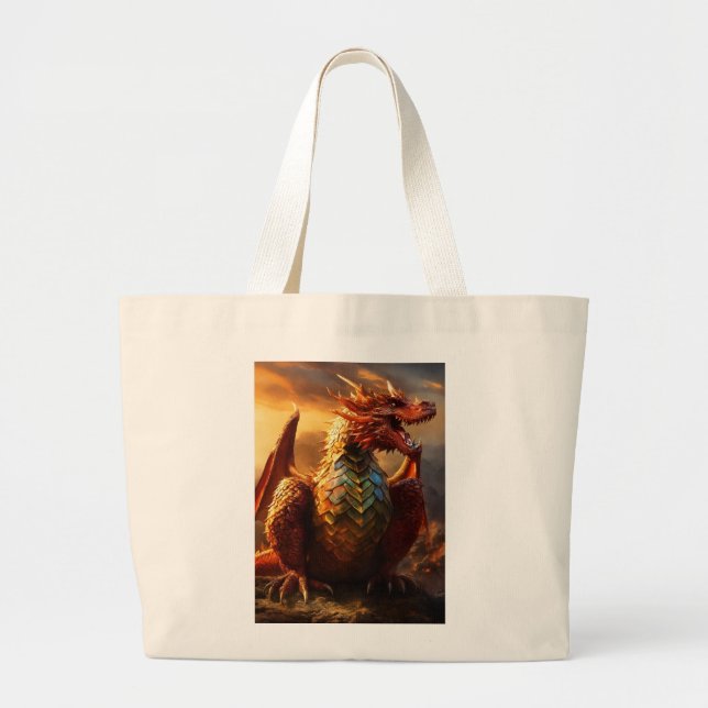 Bolsa Tote Grande "Dragon Guardian Tote Bag - Força do Carregar (Frente)