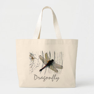 Bolsa Tote Grande Dragonfly Art Fotografia Imagem Tot Bag