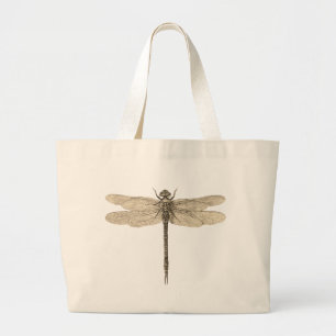 Bolsa Tote Grande Dragonfly Vintage Natureza Clássica Antica