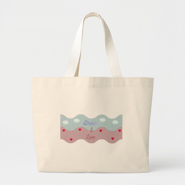 Bolsa Tote Grande Dream & Love Pastel Tote Bag (Frente)