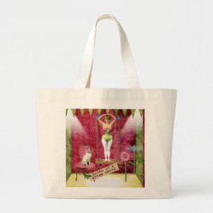 Bolsa Tote Grande Dream World Vintage Funky Ballerina Altered Art