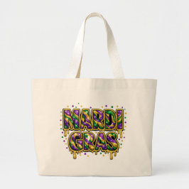 Bolsa Tote Grande Dripping Mardi Gras Tote Bag – Festive Carnival Pa