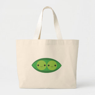 Bolsa Tote Grande Duas ervilhas em um vagem