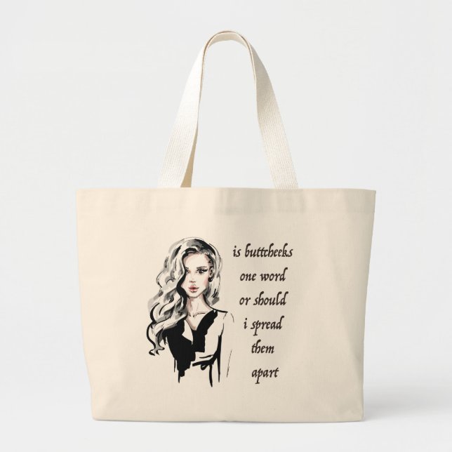 Bolsa Tote Grande É Buttcheeks uma palavra (Frente)
