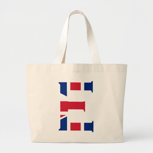 Bolsa Tote Grande E Monograma sobreposto a jtcn Union Jack Flag (Frente)