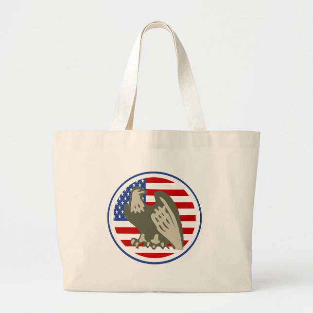 Bolsa Tote Grande Eagle American Flag (Frente)