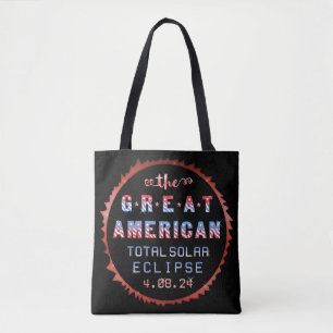 Bolsa Tote Grande eclipse solar 21 de agosto de 2017 total