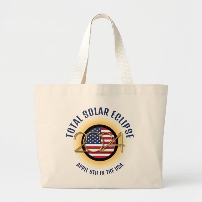 BOLSA TOTE GRANDE ECLIPSE SOLAR TOTAL 2024 EUA (Frente)