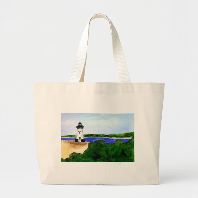 Bolsa Tote Grande Edgartown Harbor Farol Tote Bag (Frente)