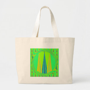 Bolsa Tote Grande Edgy Geometry Neon Design