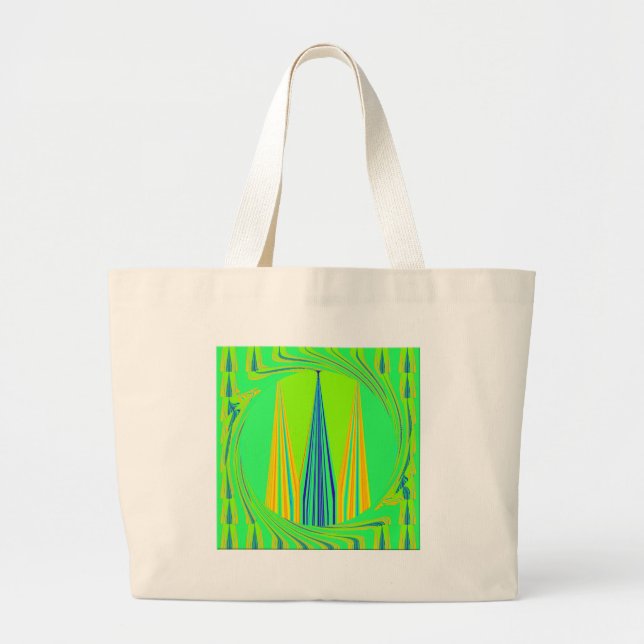 Bolsa Tote Grande Edgy Geometry Neon Design (Frente)