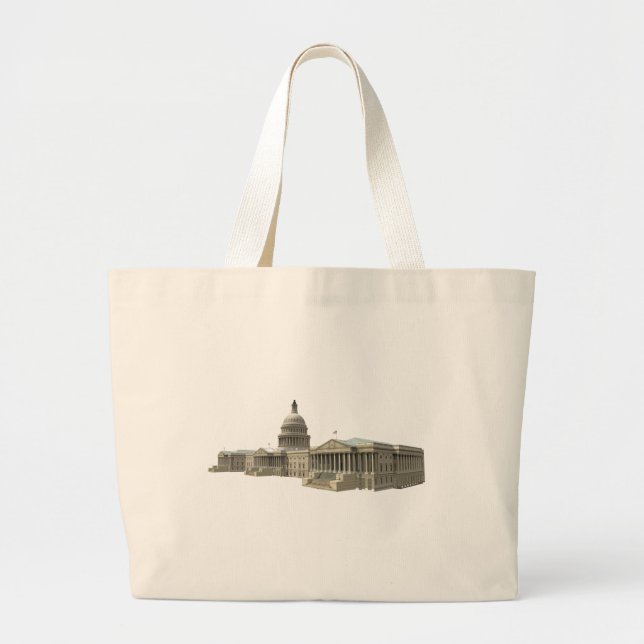 Bolsa Tote Grande Edifício do Capitólio dos EUA: Washington DC (Frente)