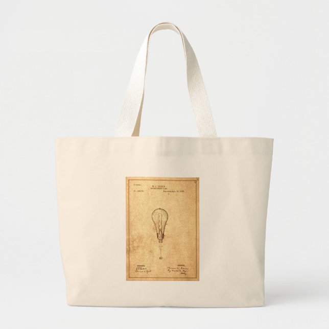 Bolsa Tote Grande Edison Bulb Patent (Frente)
