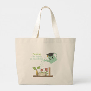 Bolsa Tote Grande Educador Caprichoso "Plantando Sementes do Conheci