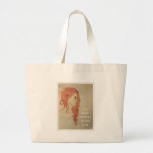 Bolsa Tote Grande Ela Usava Flores no Cabelo