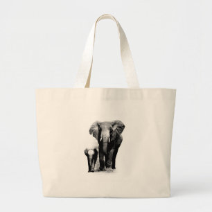 Bolsa Tote Grande Elefante BW e Elefante para Bebês