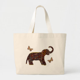 Bolsa Tote Grande Elefante cor-de-rosa exótico