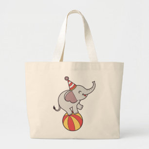 Bolsa Tote Grande Elefante de Circo Cento na Bola - Festa de anivers