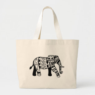 Bolsa Tote Grande Elefante de passeio tribal