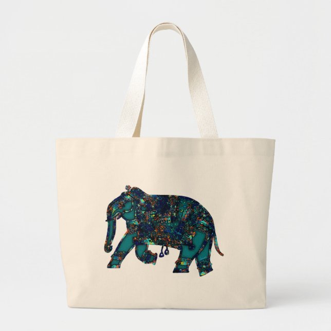 Bolsa Tote Grande Elefante do ônix (Frente)