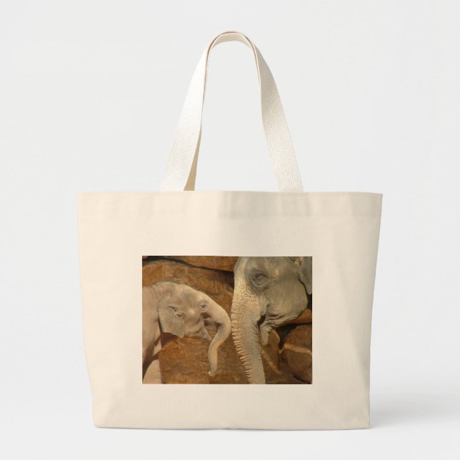 BOLSA TOTE GRANDE ELEFANTES (Frente)