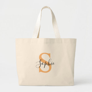 Bolsa Tote Grande Elegant Script Custom Name Personalized Gift