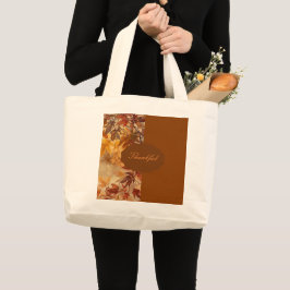 Bolsa Tote Grande Elegante,Ação de Graças, Folhas de Outono,Rústico