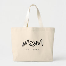 Elegante Coração de Script Preto Nova Mãe Estabele