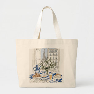 Bolsa Tote Grande Elegante Ilustração de Moda de Resort de Verão Par