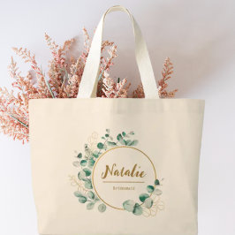 Bolsa Tote Grande Elegante luxo dourado e verde festa de casamento 