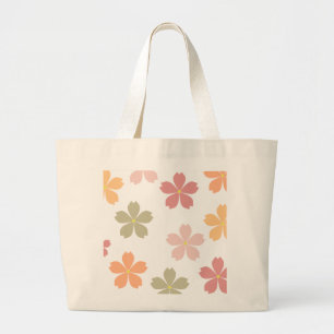Bolsa Tote Grande Elegante Sacola Grande com Estética Floral 