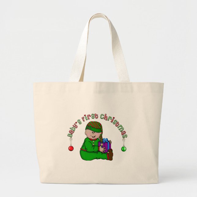 Bolsa Tote Grande Elf Baby - Camisetas latinos e presentes (Frente)