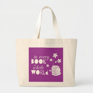 Bolsa Tote Grande Em cada livro um mundo inteiro