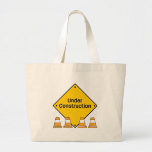 Bolsa Tote Grande Em Construção com Cones
