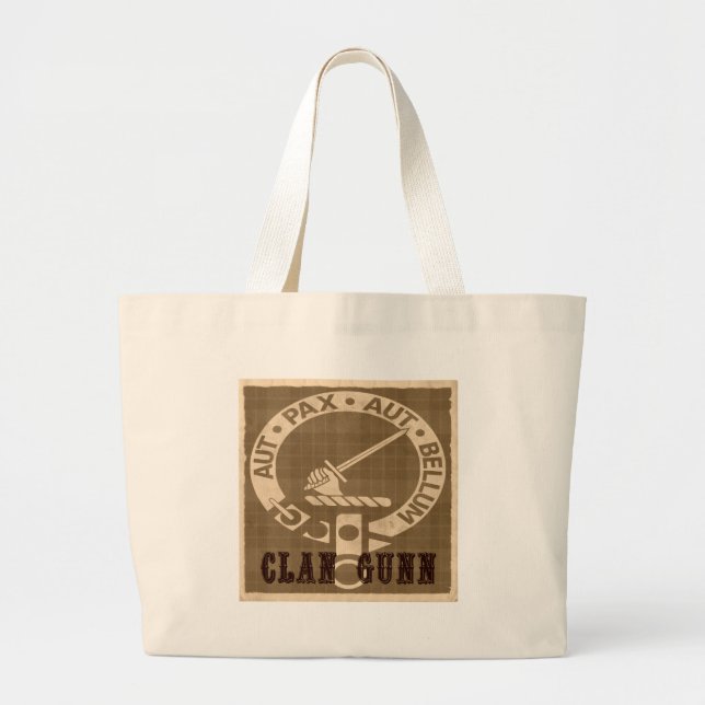 Bolsa Tote Grande Emblema do Clã Gunn - Sépia (Frente)