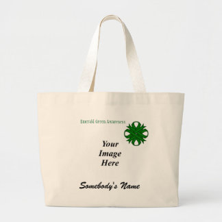 Bolsa Tote Grande Emerald Green Clover Ribbon Modelo