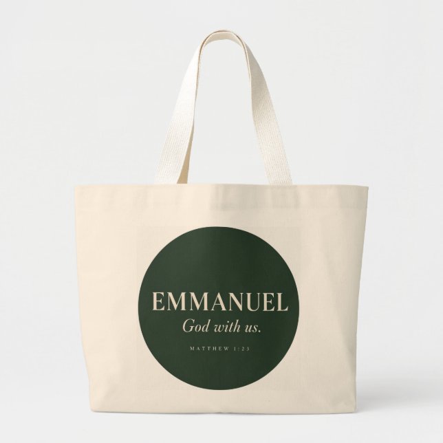 Bolsa Tote Grande EMMANUEL | Mateus 1:23 | Natal  (Frente)