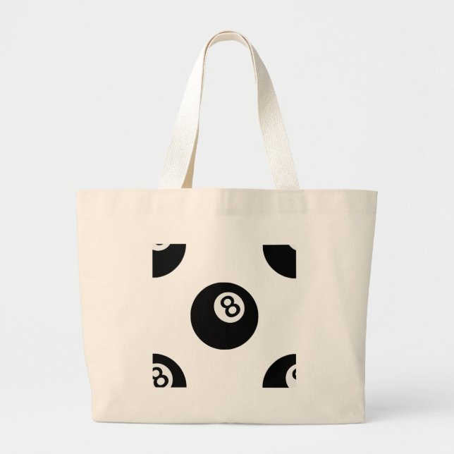 Bolsa Tote Grande emoji oito bolas (Frente)
