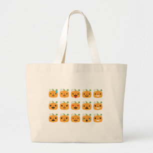 Bolsa Tote Grande emojis de abóbora-das-bruxas