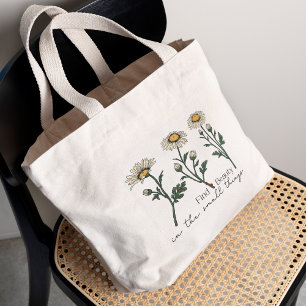 Bolsa Tote Grande Encontre Beleza Nas Coisas Pequenas Daisy Wildflow