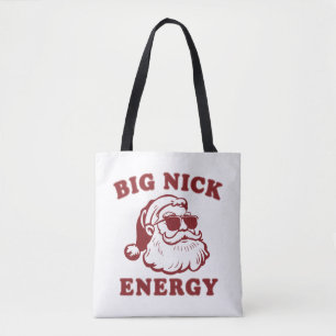 Bolsa Tote Grande Energia Nick Divertido Natal Vintage Santa