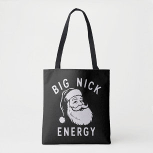Bolsa Tote Grande Energia Nick Divertido Xmas Gordo Papai Noe