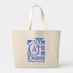 Bolsa Tote Grande Enfermeira Cat Mamãe - Presente Engraçado para Enf
