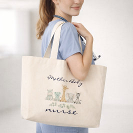 Bolsa Tote Grande Enfermeira de Bebê Mamãe Safari Berçário de Animai