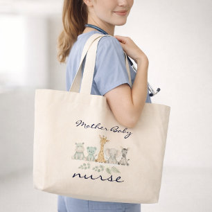Bolsa Tote Grande Enfermeira de Bebê Mamãe Safari Berçário de Animai