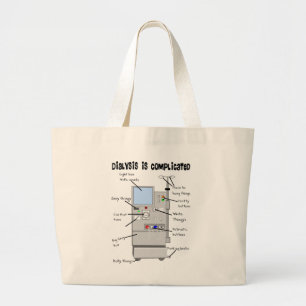 Bolsa Tote Grande Enfermeira de Diálise/Presentes Engraçados Tecno
